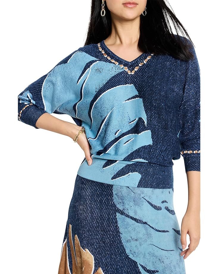 

Свитер NIC+ZOE Twilight Front Easy V-Neck Sweater, цвет Blue Multi