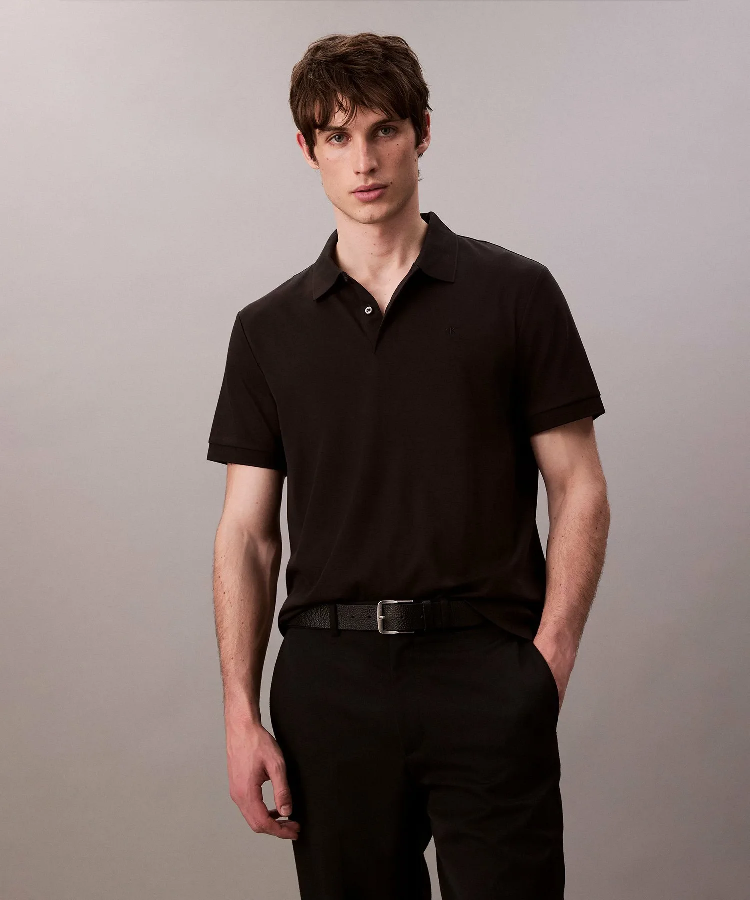 Футболка-поло Calvin Klein 60-х годов из трикотажа Calvin Klein 4LC228G, Black