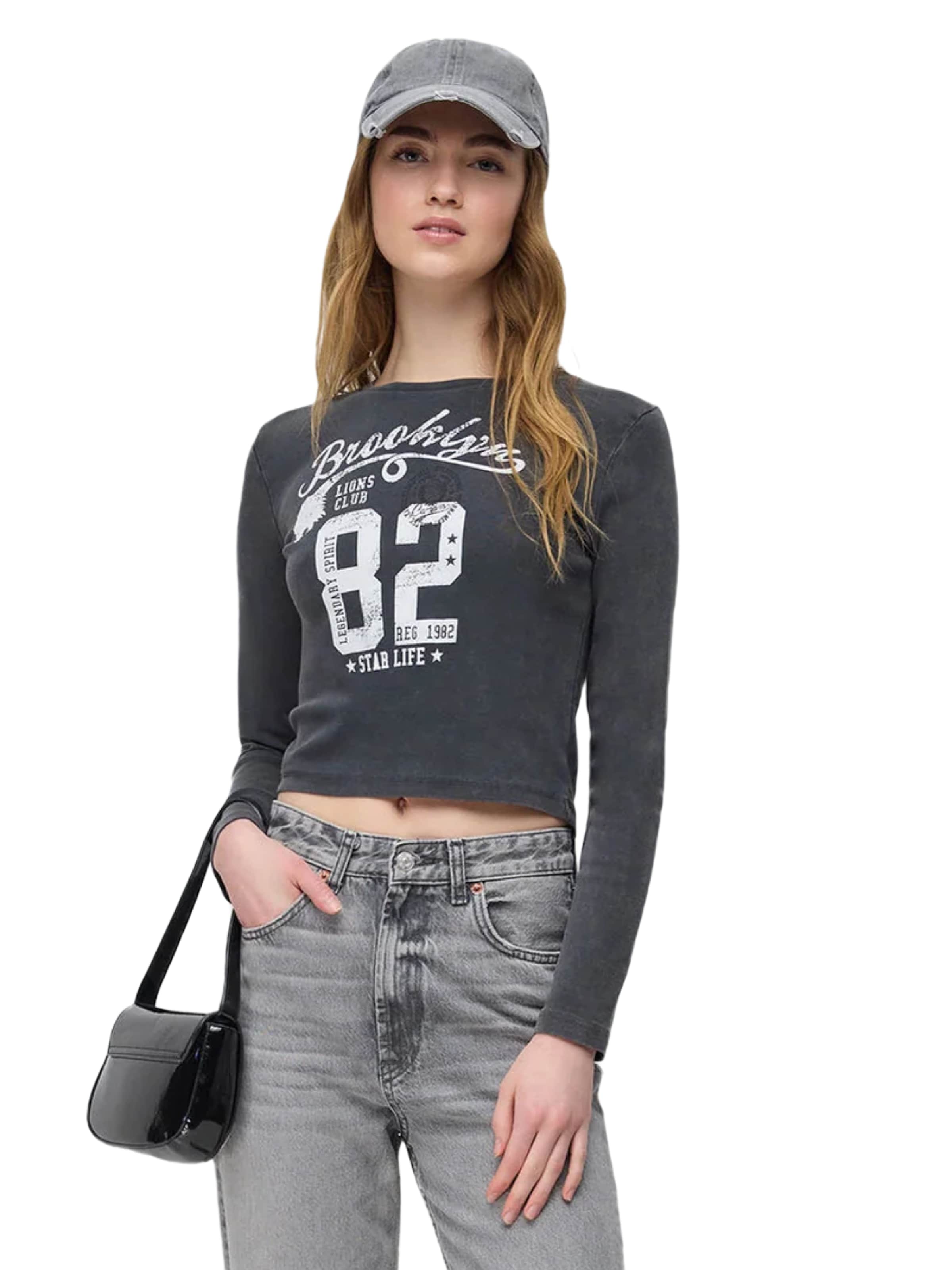 

No Matter What Лонгслив в темно-сером цвете