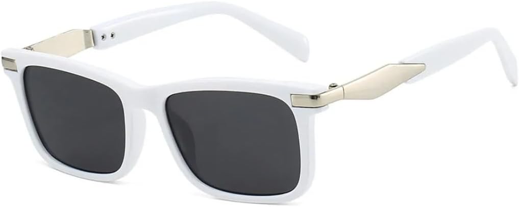 

Винтажные солнцезащитные очки для женщин и мужчин, роскошные, в стиле панк, популярные, для активного отдыха, вождения, классические, с заклепками, защита от УФ-излучения UV400 (белые, черные) TVTBBVV, White Black