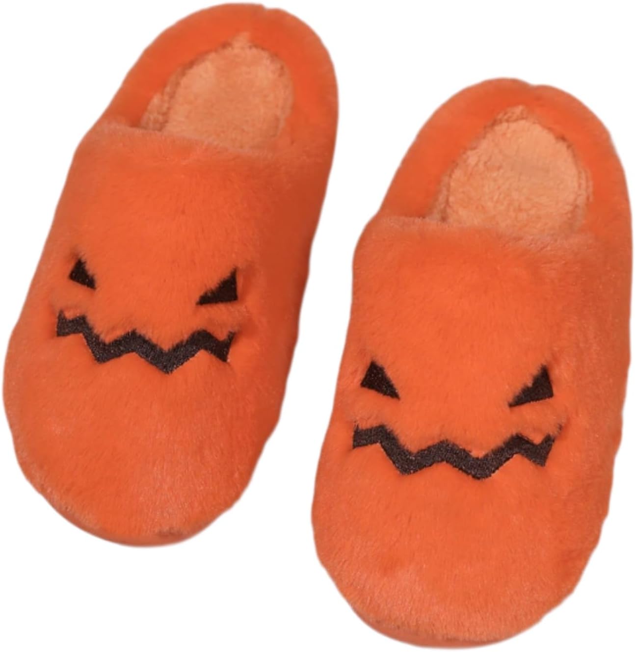 

Тапочки UNMULFC на Хэллоуин в виде тыквы, пушистые тапочки для женщин и мужчин, плюшевые тапочки в виде зайчика, милые мультяшные домашние тапочки для спальни, теплые сандалии на платформе, милые шлепанцы, нескользящая обувь для дома, Pumpkin