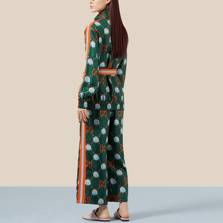 Брюки женские повседневные Gucci классические, роскошный дизайн, зеленый — фото 4
