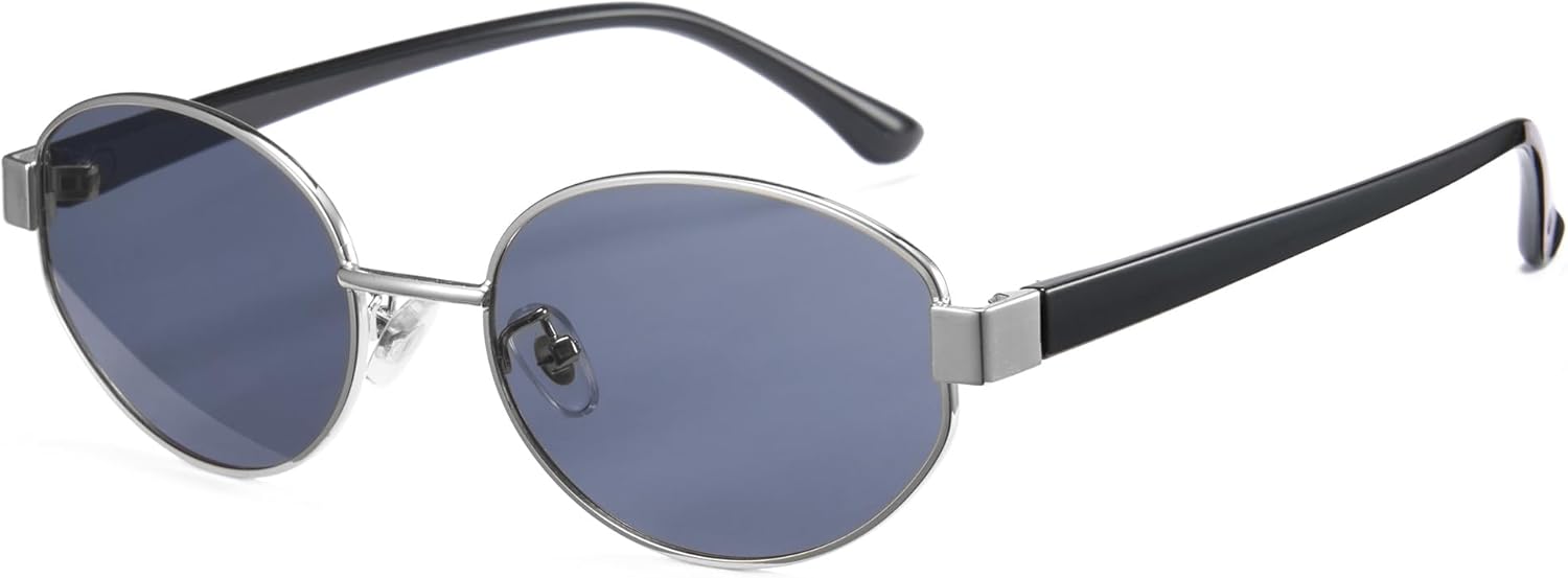 

Солнцезащитные очки Cyxus Retro Oval в стиле «старых денег» для женщин и мужчин, модные классические очки с защитой UV400, пляжные аксессуары 1326, Frame: Silver+ Lens: Grey