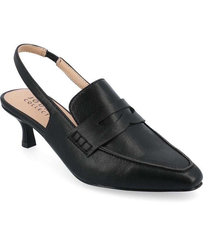 Женские туфли-лодочки Amory Tru Comfort из пеноматериала на маленьком каблуке с ремешком на спине Journee Collection, черный
