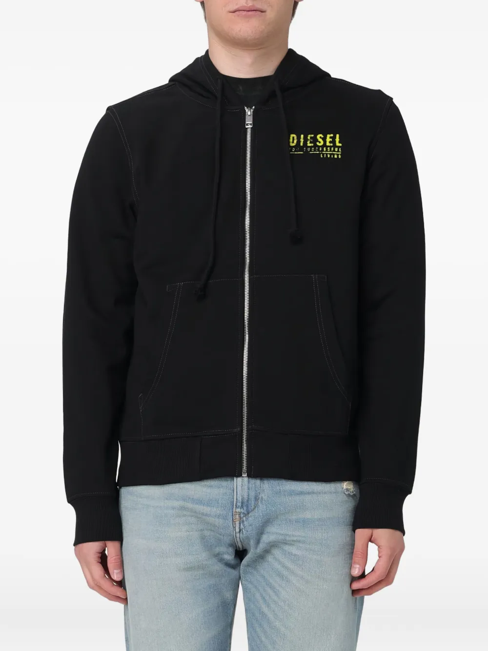 

Толстовка на молнии с логотипом DIESEL, черный
