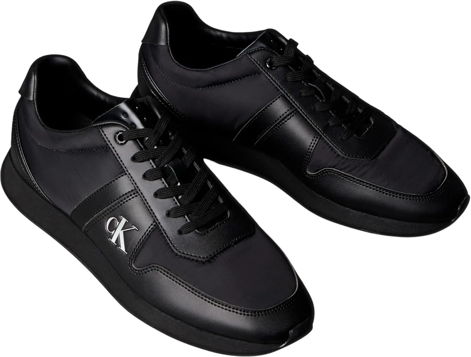 Мужские низкие кеды Calvin Klein Retro Run Lace Mix Emb Tongue Ym0ym01400, черный — фото 3