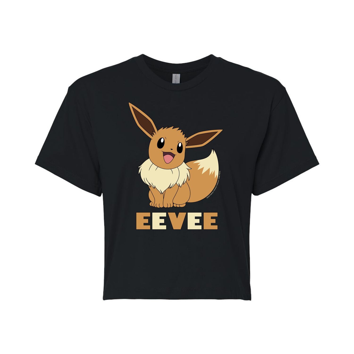 

Укороченная футболка с милым рисунком Pokémon "Eevee" для юниоров Licensed Character, черный