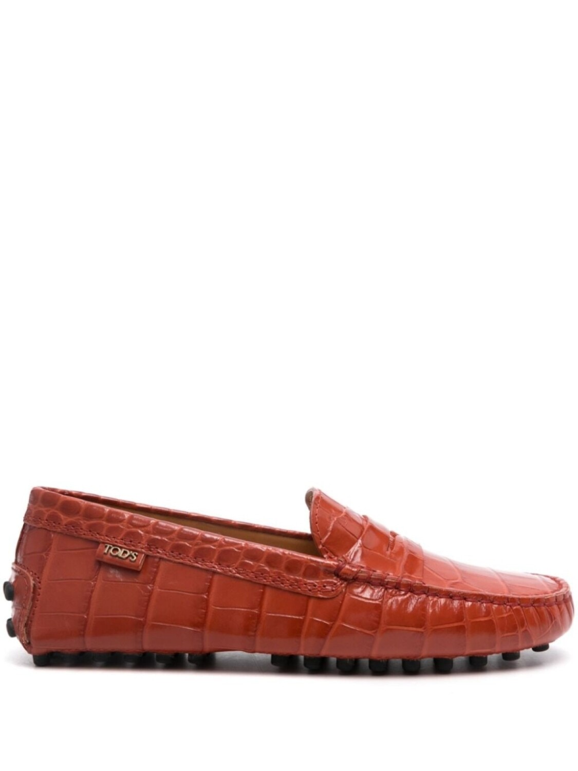 Tod's мокасины Gommino с эффектом крокодила, оранжевый