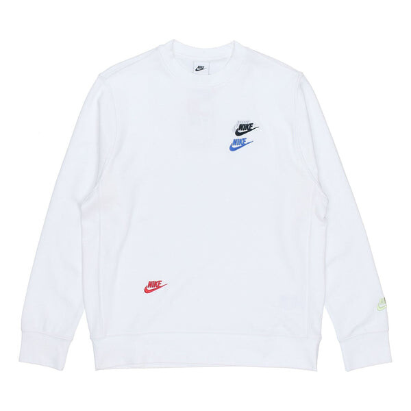 

Толстовка Men's Nike Contrasting Colors Logo Casual Sports Round Neck Embroidered Pullover White, черный