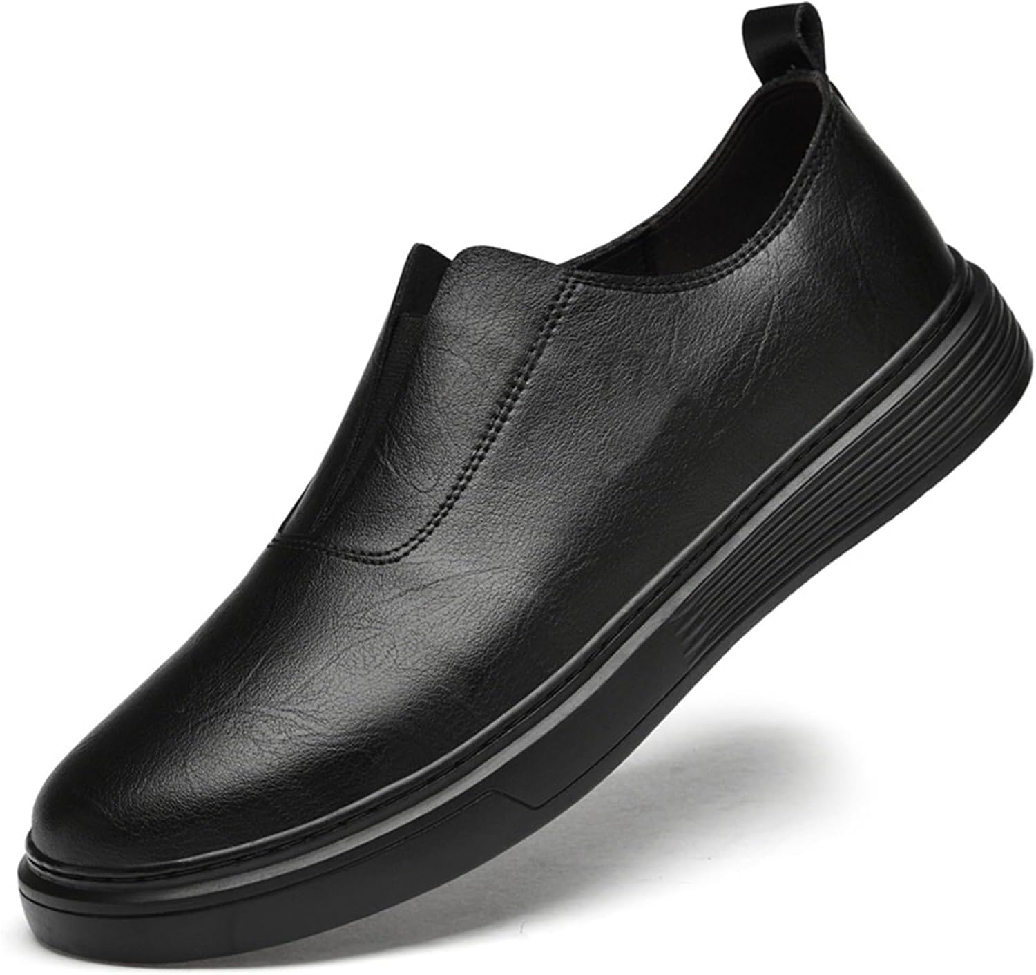 

Мужские слипоны Abborora, повседневные кожаные лоферы, мягкая подошва, обувь для работы и прогулок, черный