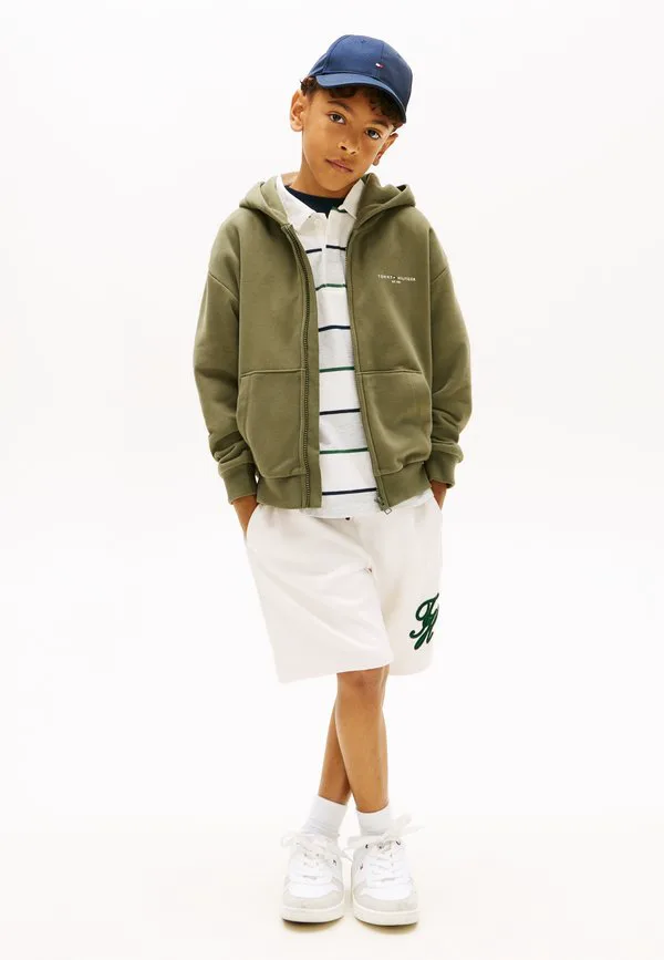 Толстовка на молнии из флиса с начесом и капюшоном Tommy Hilfiger, Battle Green — фото 2
