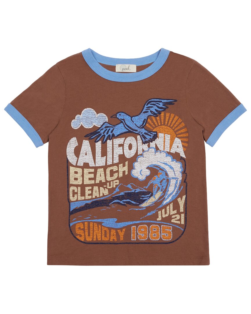 

Футболка Peek Kids Issac Beach Clean, коричневый