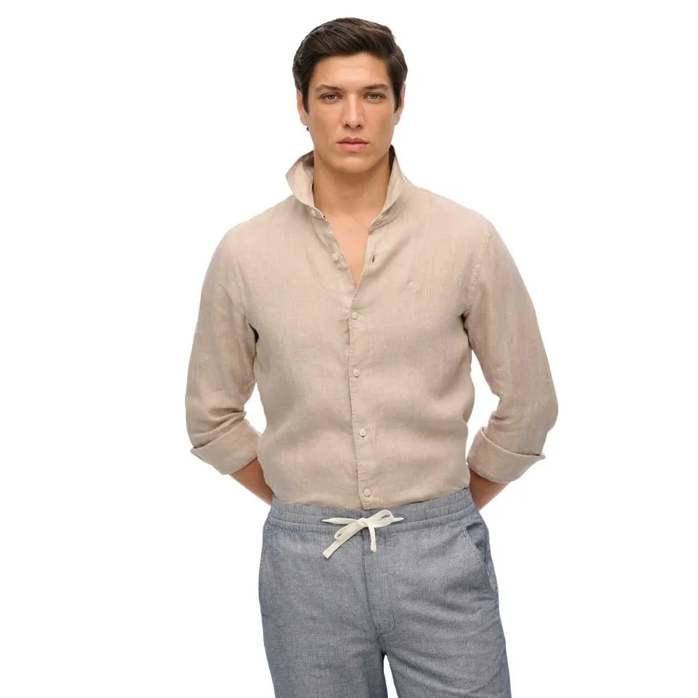 

Рубашка Superdry Sd Embroidered Vacation Linen, бежевый