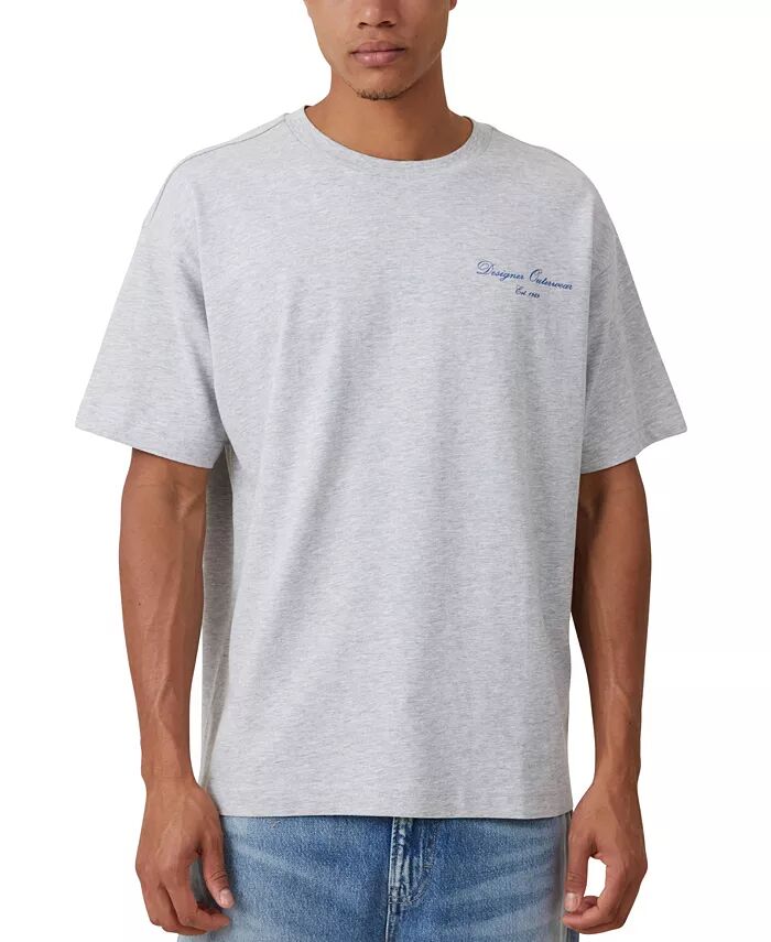 

Мужская футболка Box Fit с надписью COTTON ON, серый