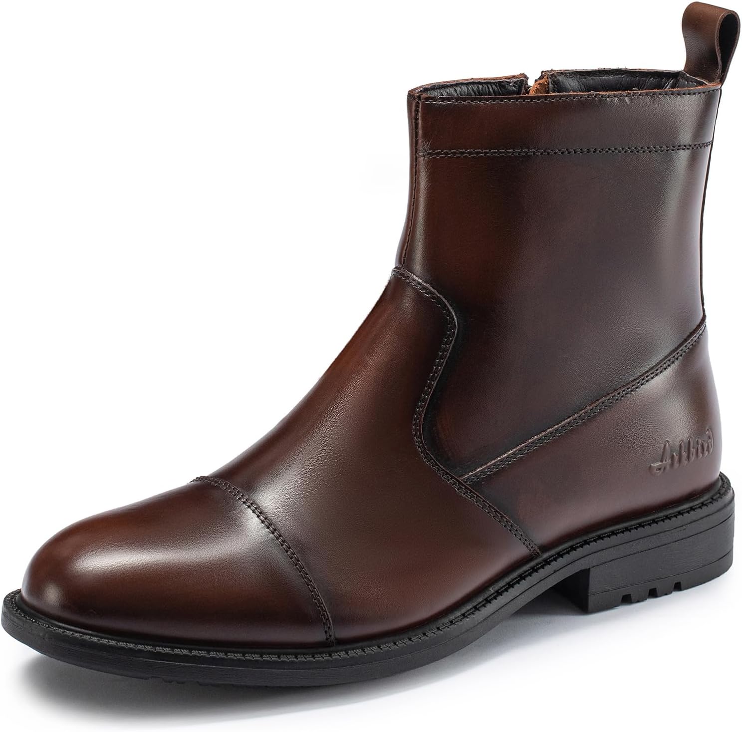 

Мужские ботинки челси Arkbird на молнии, классические ботинки до щиколотки, из натуральной кожи, подходят для повседневной и формальной носки, initial