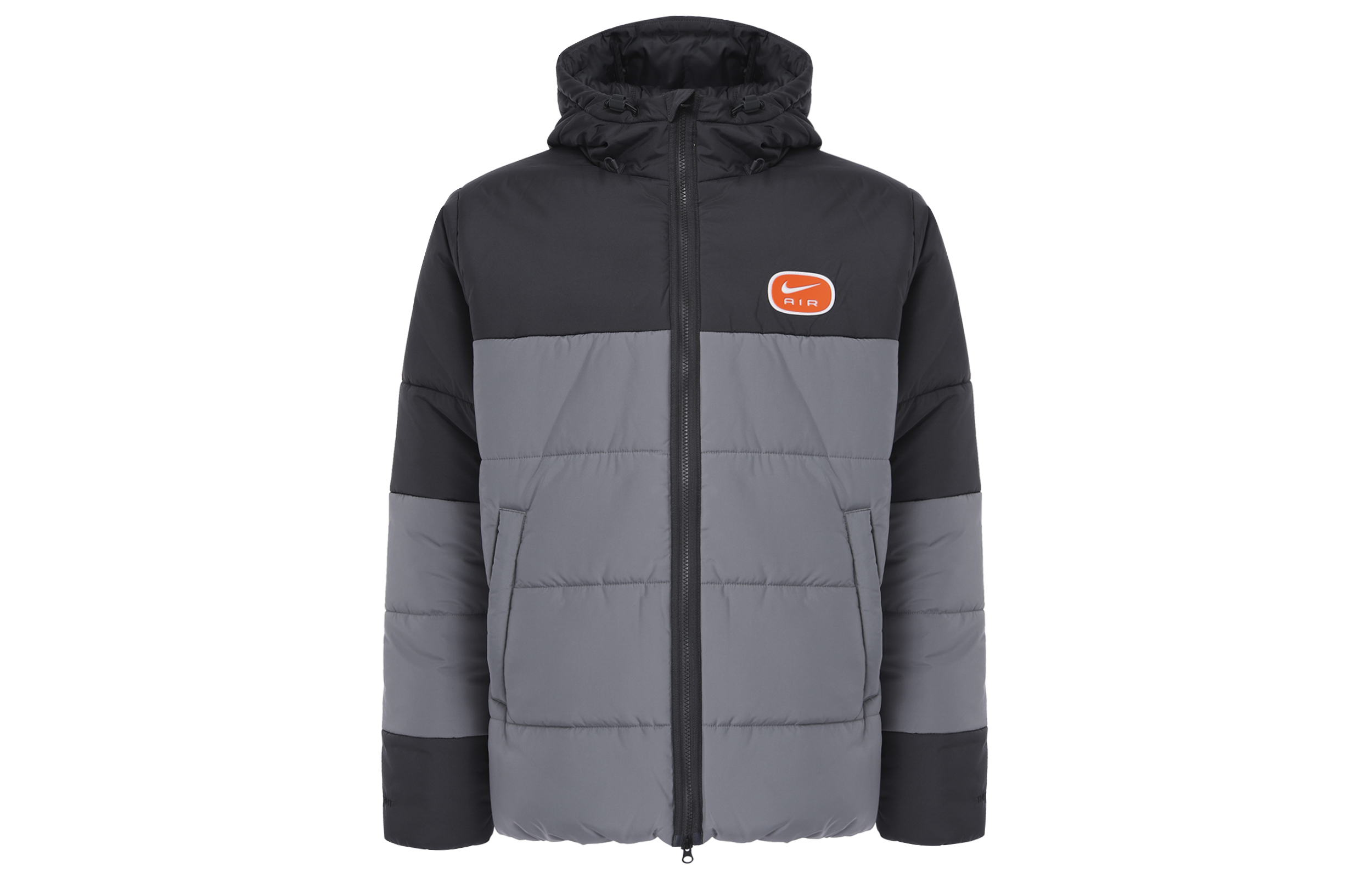 

Nike Мужская куртка-пуховик Air Puffer, цвет: угольно-черный/холодно-серый/белый