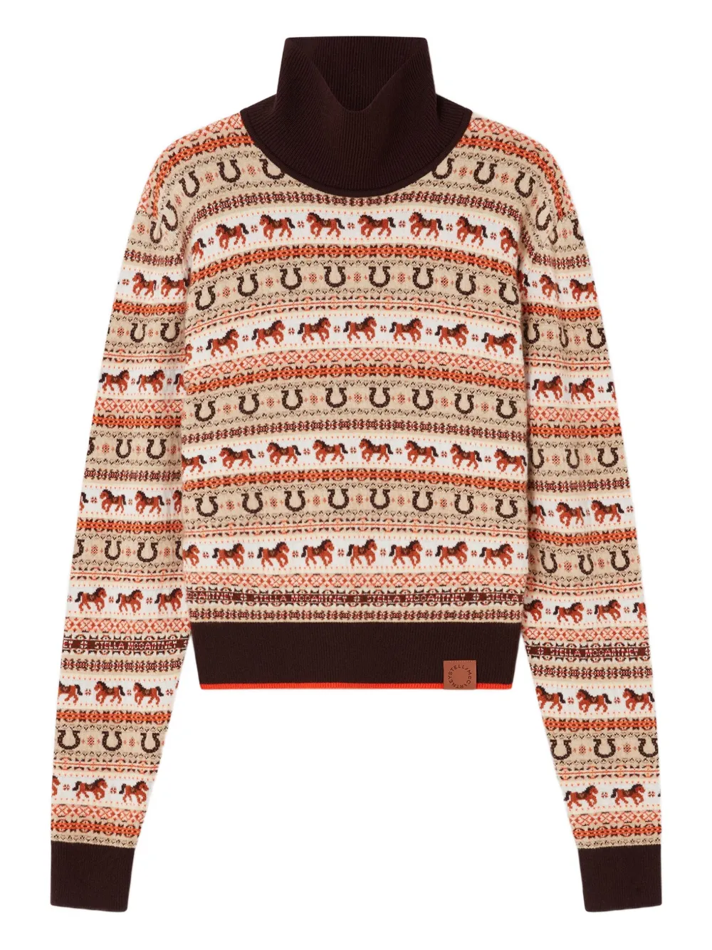 

Свитер Fair Isle с высоким воротником и узором Stella Mccartney, красный