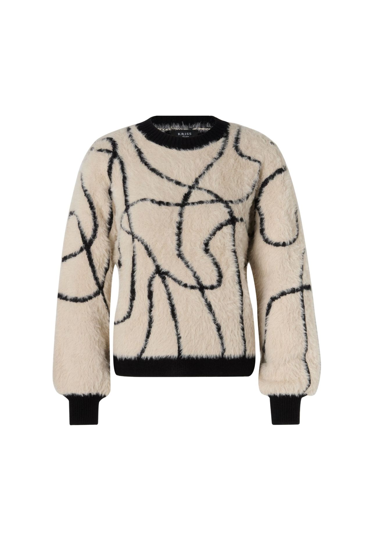

Лена свитер KRISS, цвет Offwhite/schwarz