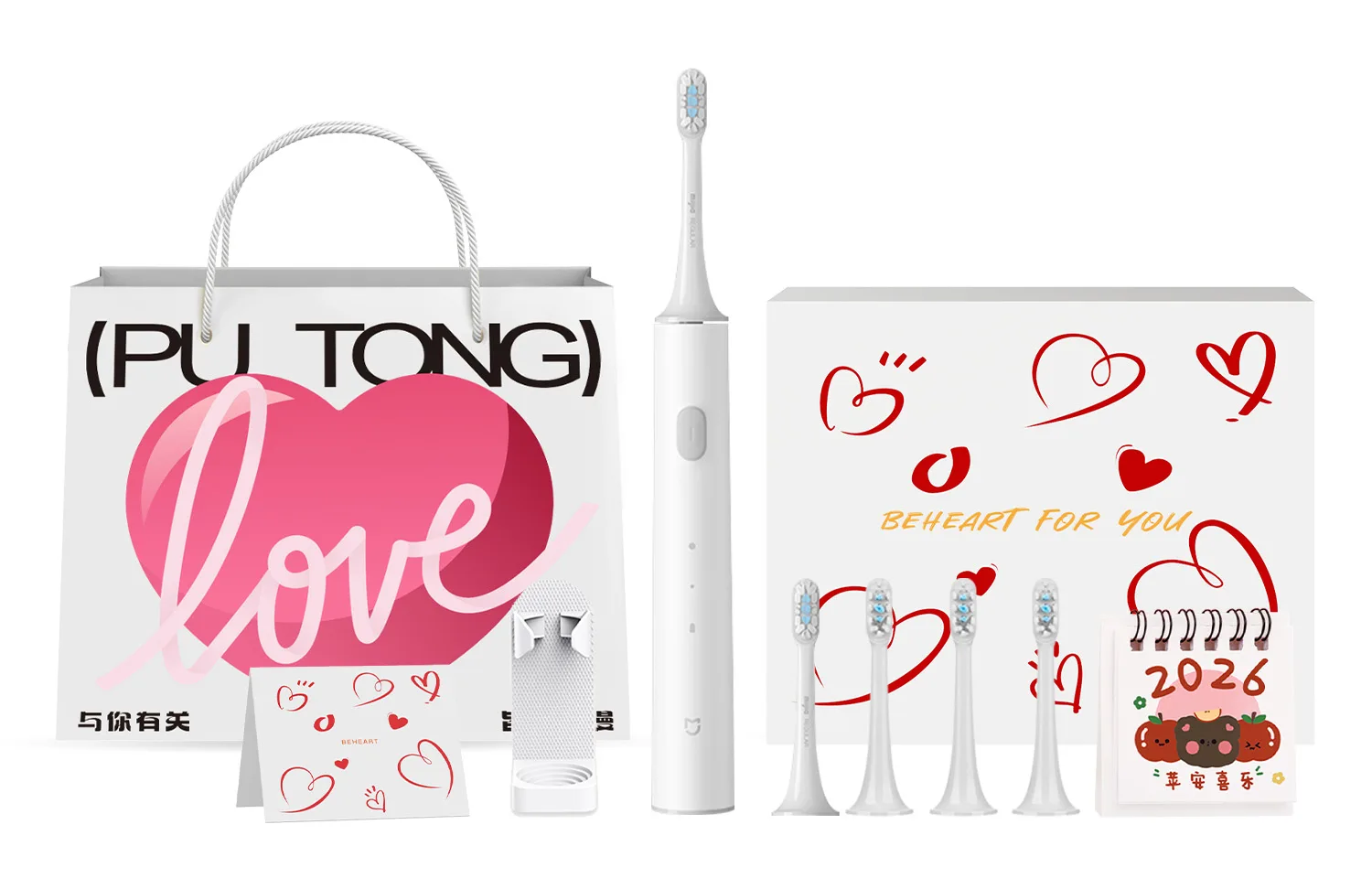 Электрическая зубная щетка Xiaomi, T300 White, Love Exclusive Box