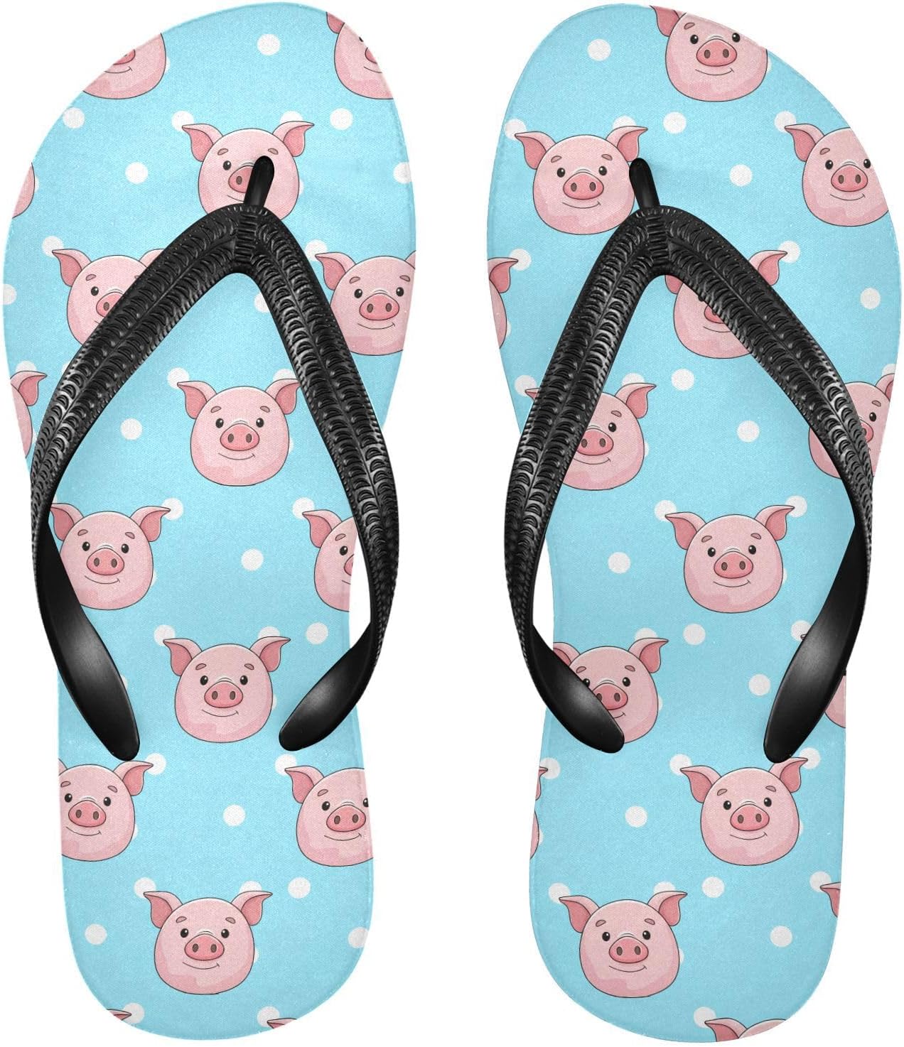 

Милые розовые свинки Синие пляжные шлепанцы Летние повседневные сандалии для женщин и мужчин 20861950 Kfbe