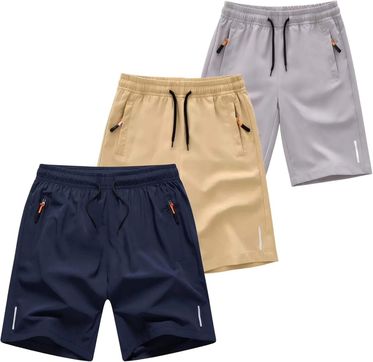 Детские шорты 3 шт, быстросохнущие, DINGDONG'S CLOSET, Navy Khaki Light Grey