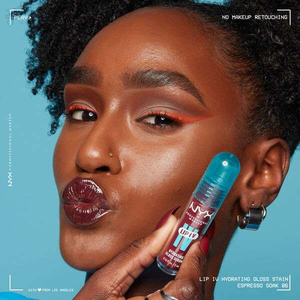 Увлажняющий-пигментирующий блеск для губ 06 эспрессо, 5 мл Nyx Professional Makeup Lip iv hydrating gloss stain, цвет 06 espresso soak — фото 4