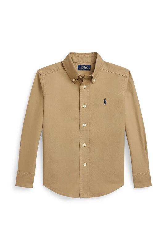 

Детская хлопковая рубашка Polo Ralph Lauren, бежевый