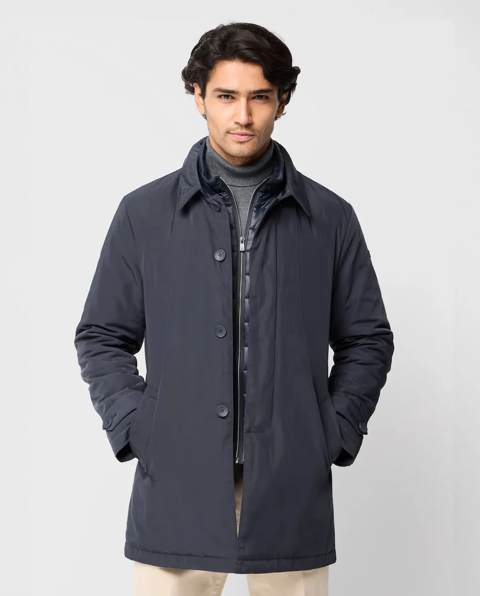 

Мужской плащ с нагрудной частью в тон Pertegaz, темно-синий