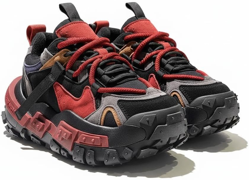 

Мужские массивные кроссовки на платформе - кроссовки с увеличением роста на 5 см, для городской моды и визуального подъема, прочный спортивный дизайн Ctkvbmeoi, красный