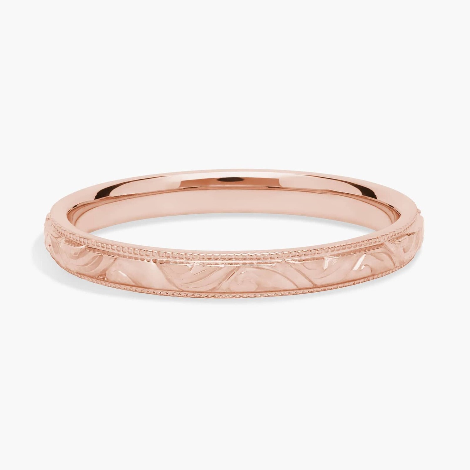 

Кольцо Milgrain Swirl Stackable из 18-каратного розового золота (2 мм) Blue Nile