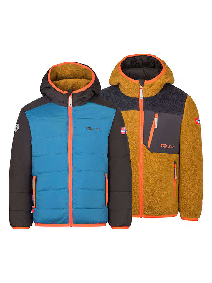 

Двусторонняя зимняя куртка Сандвика синего/светло-коричневого цвета Trollkids