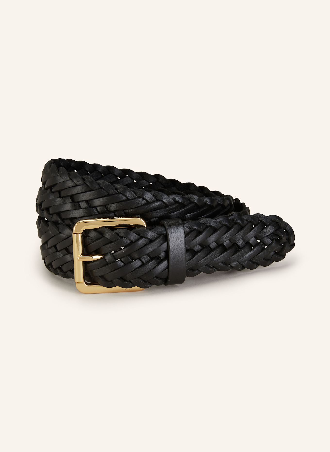 

Плетеный кожаный ремень Lauren Ralph Lauren, черный