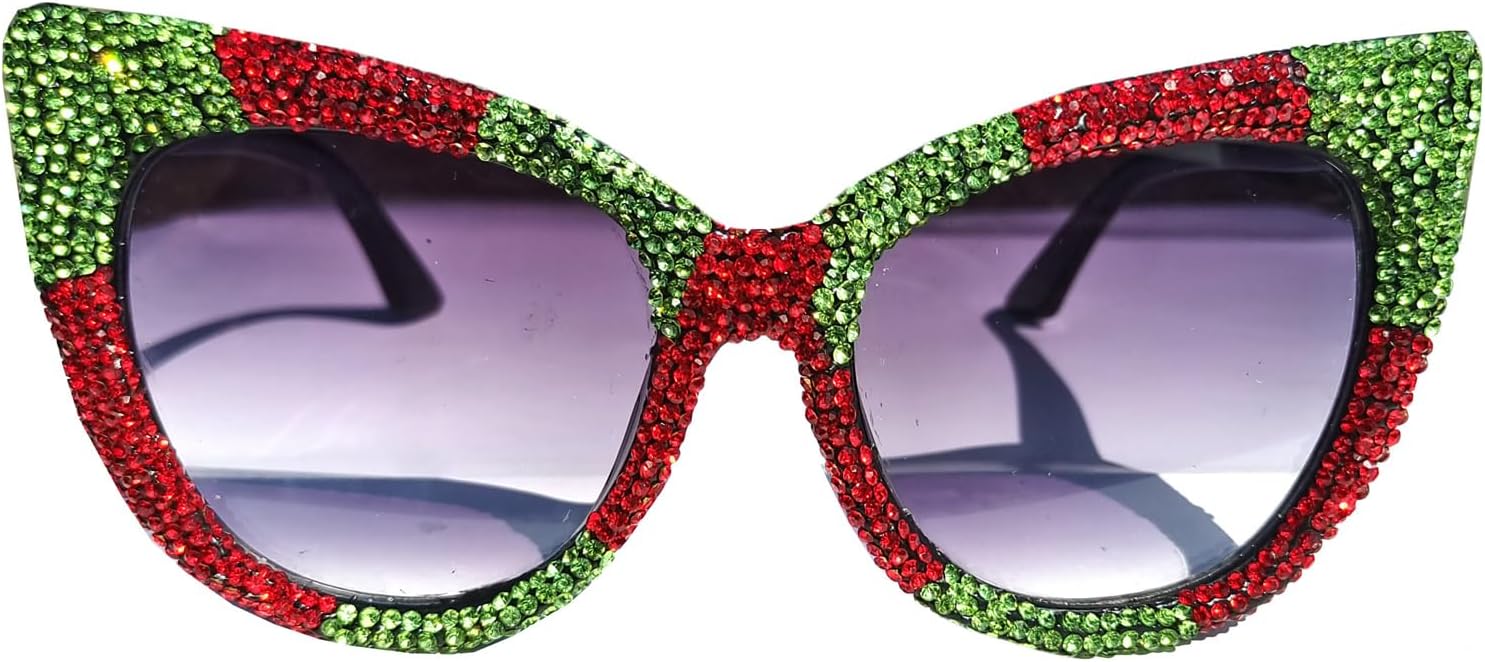 

Хелена. Большие круглые солнцезащитные очки «кошачий глаз» со стразами, блестящие, для женщин. Роскошные солнцезащитные очки с бриллиантами, для вечеринок и рейвов helena, Green