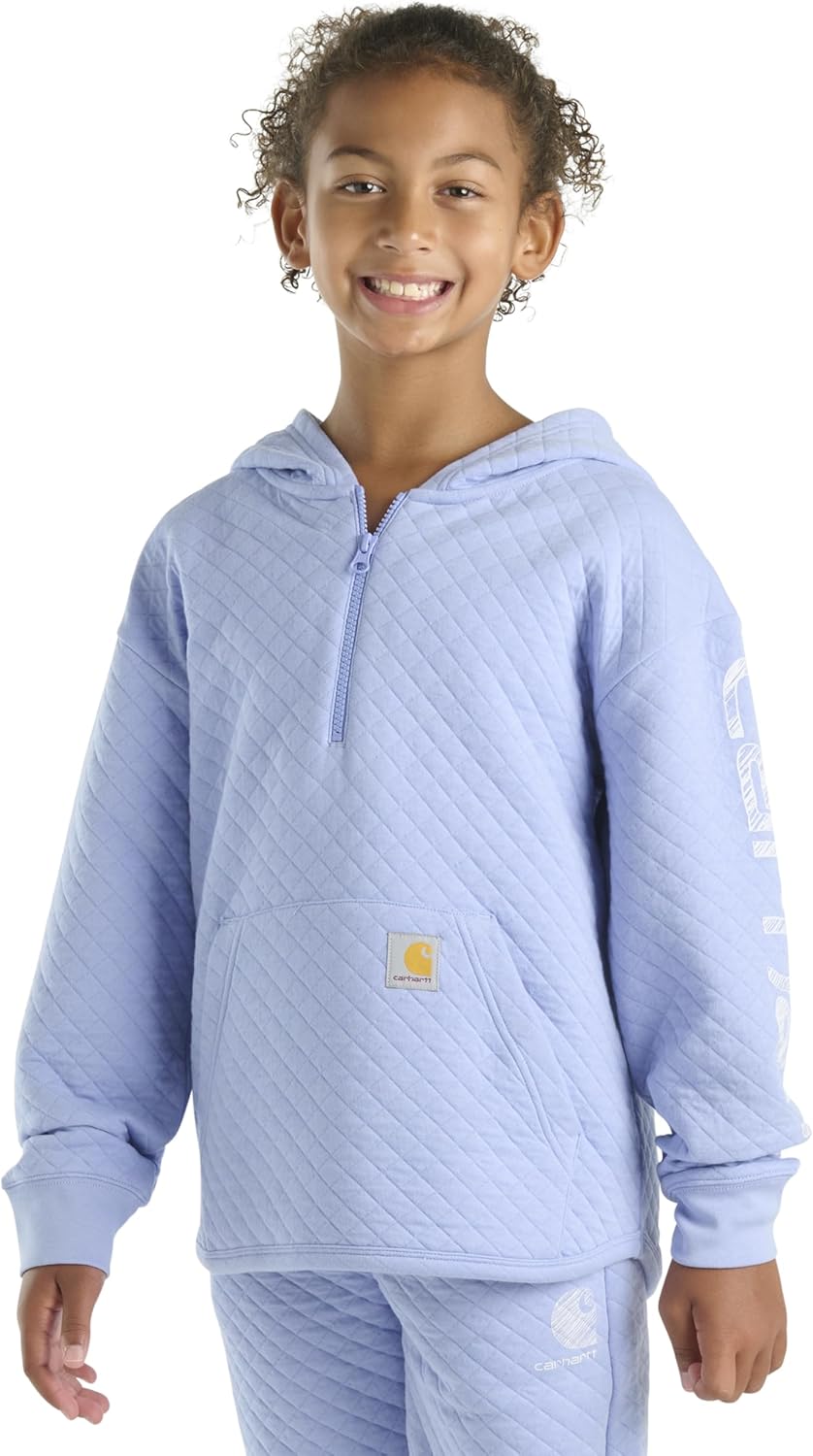 Carhartt детская CA7108 стеганая джерси толстовка с длинным рукавом и молнией до половины - для девочек, Med Purple — фото 4