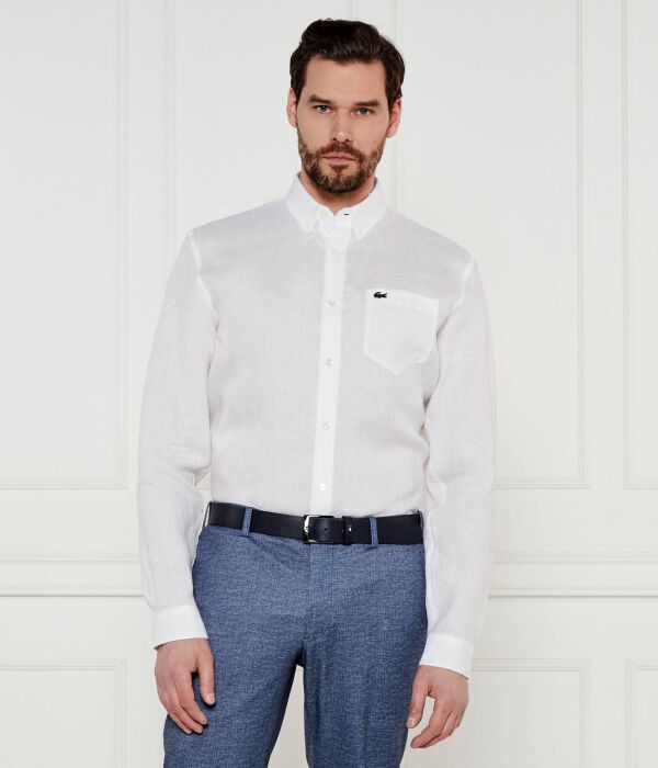 

Льняная рубашка Regular fit Lacoste, белый