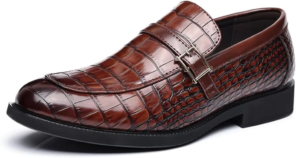 Лоферы с крокодиловым принтом Classic Leather Loafers, коричневый ZUAUOOT — фото 4