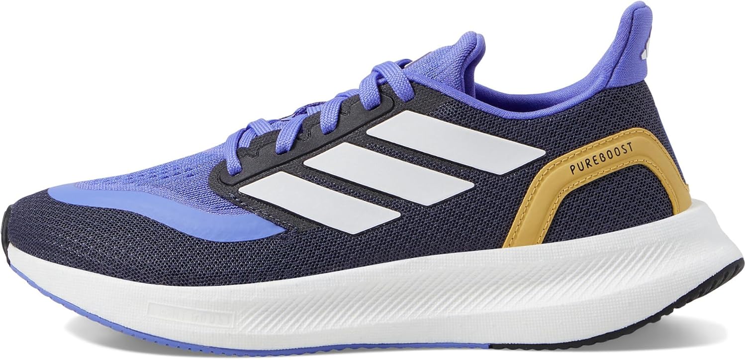 Детские кроссовки Adidas Pureboost Light для бега (унисекс), белый/синий — фото 4