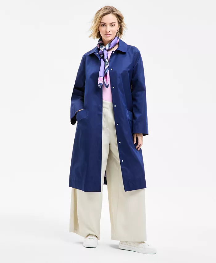 

Пальто-тренч А-силуэта с завязкой спереди от Flower Show Macy's, синий