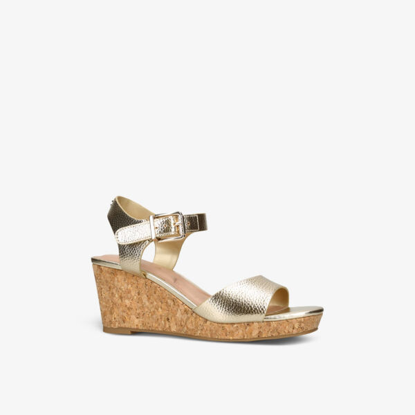 Кожаные босоножки на танкетке sadie с заклепками Carvela, желтый — фото 3