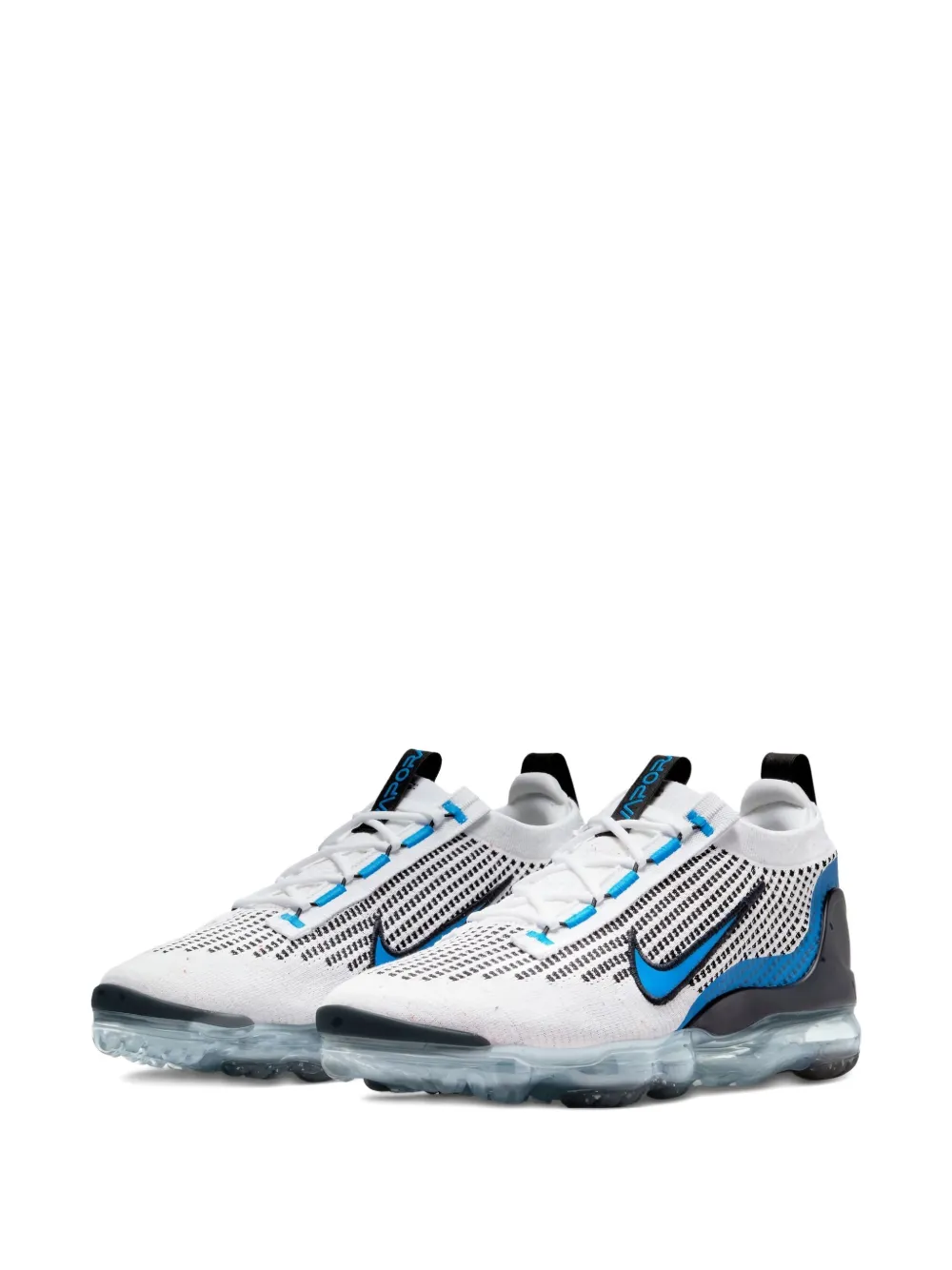 Кроссовки Air VaporMax 2021 Flyknit White/Black/Photo Blue Nike, белый — фото 2