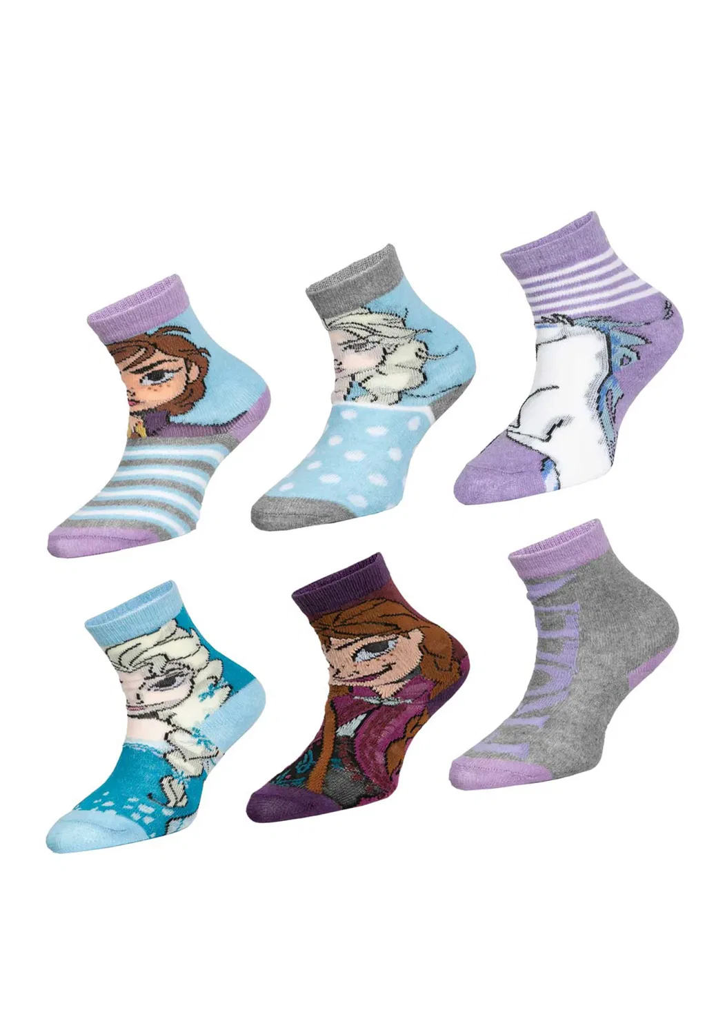 Носки детские 6 пар Disney Frozen, разноцветный