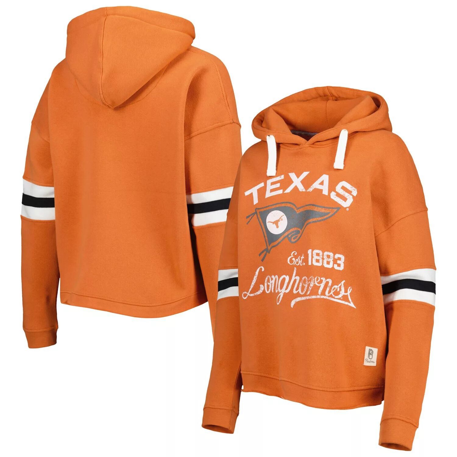 

Женский пуловер с капюшоном Pressbox Texas Orange Texas Longhorns Super Pennant