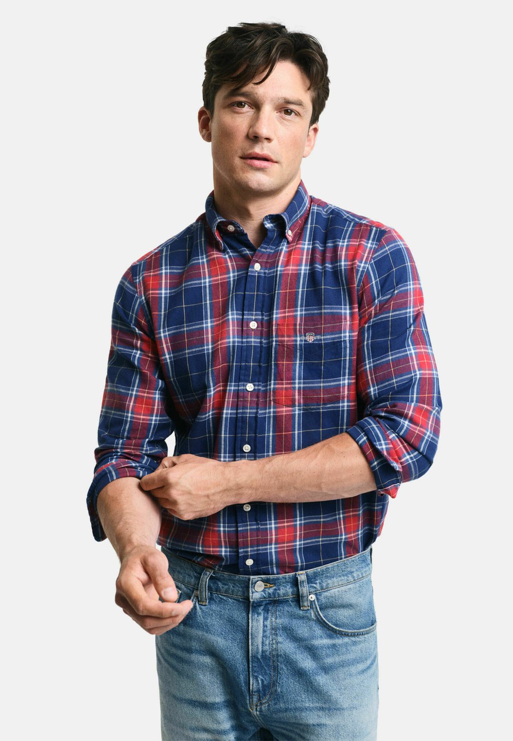 

Рубашка REGULAR FIT CHECKED GANT, синий