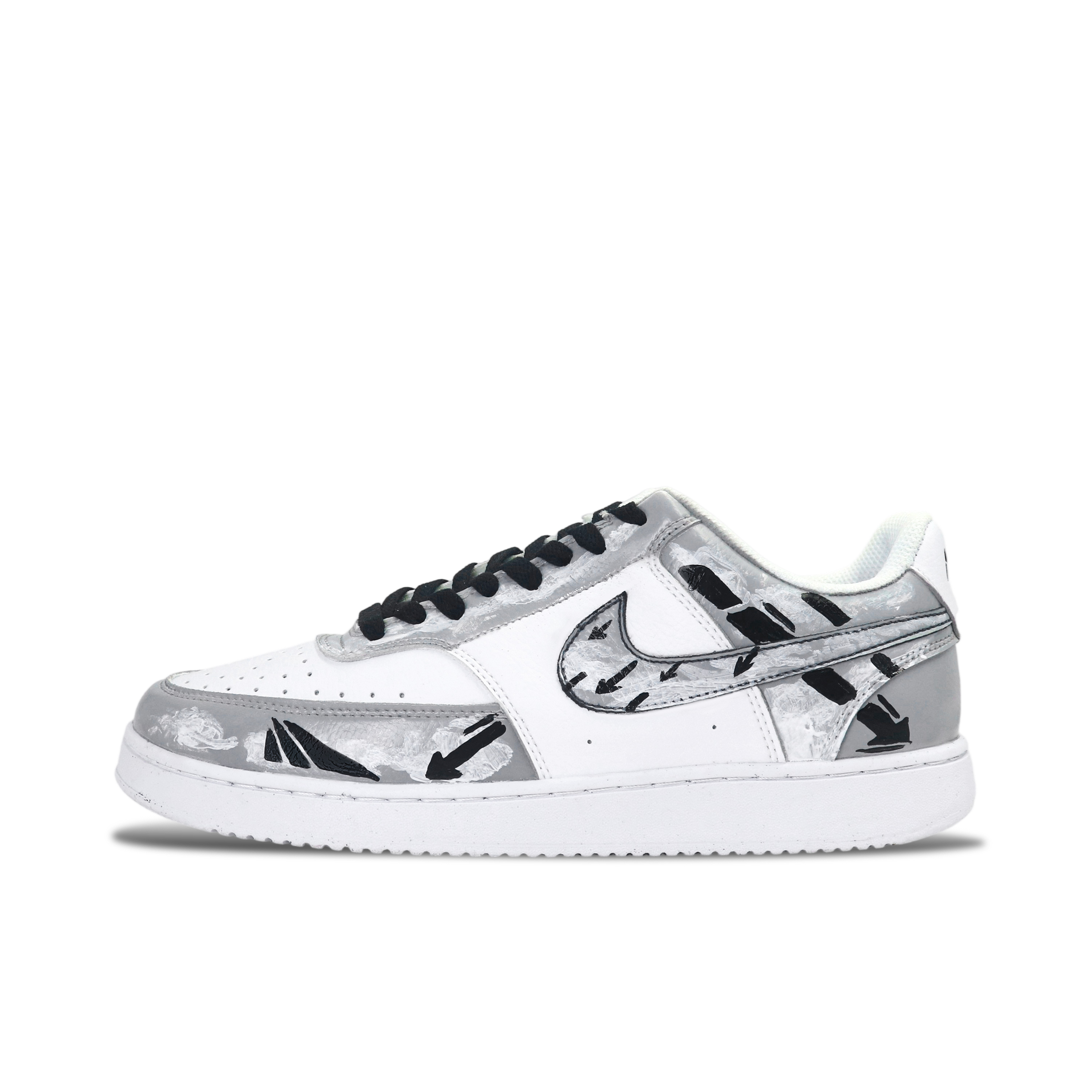 

Nike Кроссовки для скейтбординга Court Vision 1, мужские, низкие, черные/белые/серые