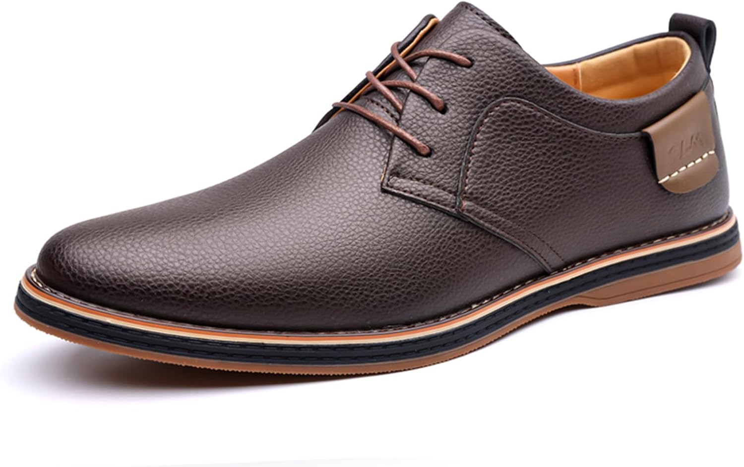 

Мужские повседневные кожаные оксфорды с шнуровкой, дышащие и удобные кожаные туфли, подходящие для деловой работы, офисного официального стиля и активного отдыха на улице Qaoterod, коричневый