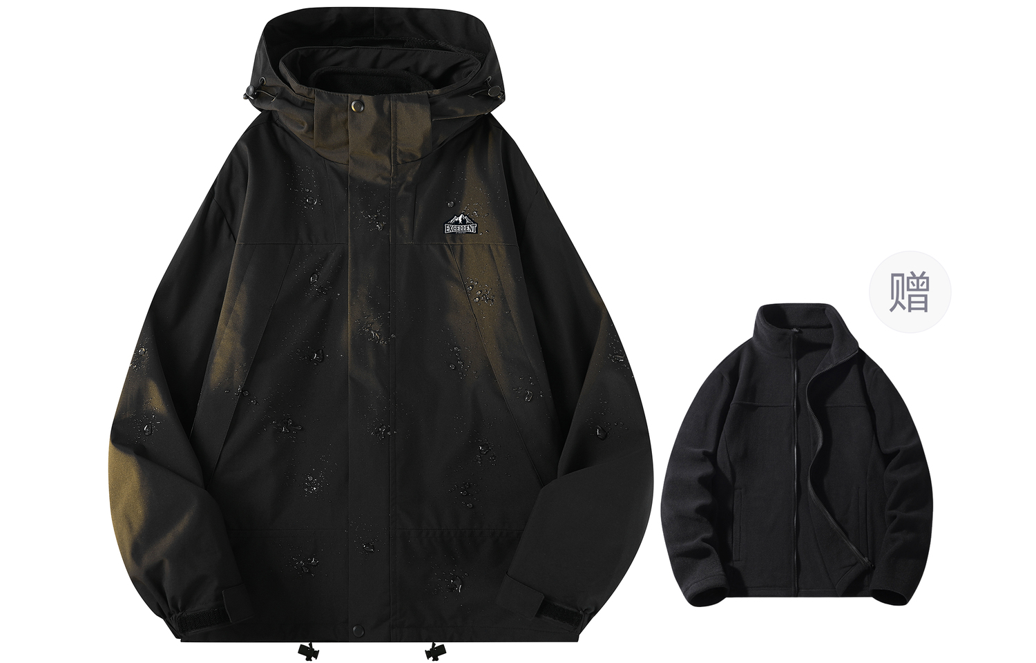 

WARRIOR Куртка-ветровка унисекс, B Black 3-In-1