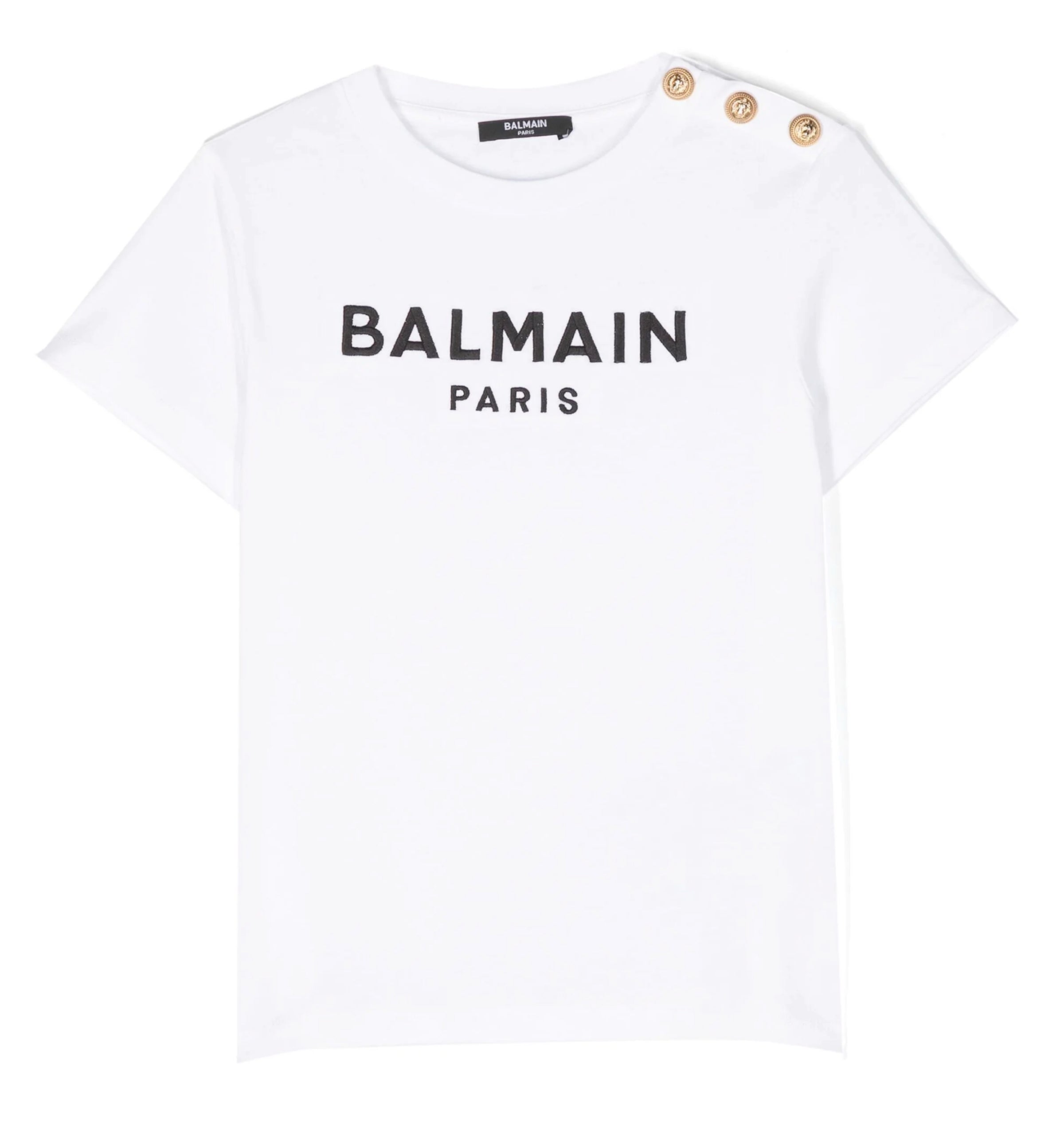 

Белая футболка с логотипом Balmain