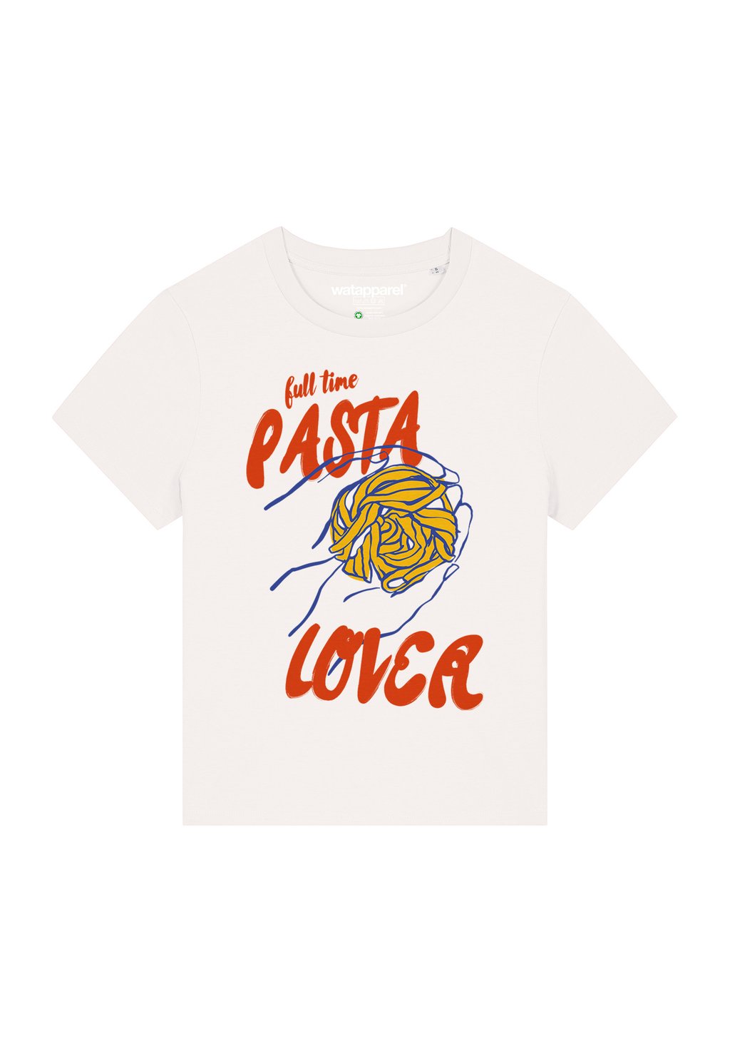 

Футболка с принтом PASTA LOVER watapparel, белый