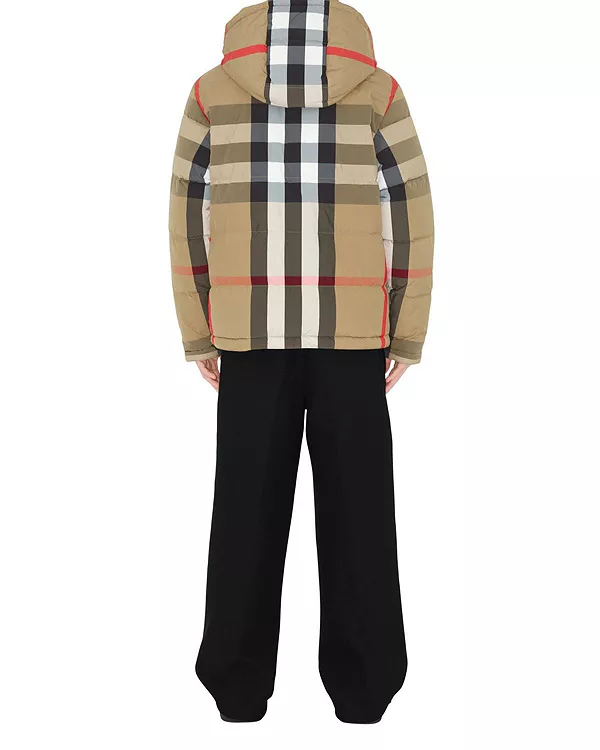 Пуховая куртка Burberry двусторонняя клетчатая, бежевый — фото 4