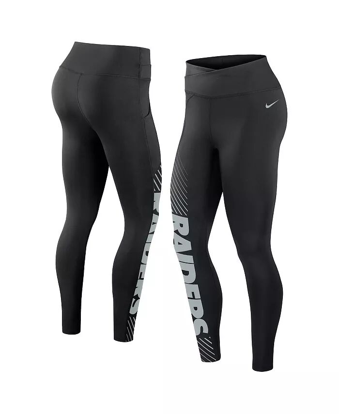 

Женские черные леггинсы Las Vegas Raiders Yard Line Crossover Nike